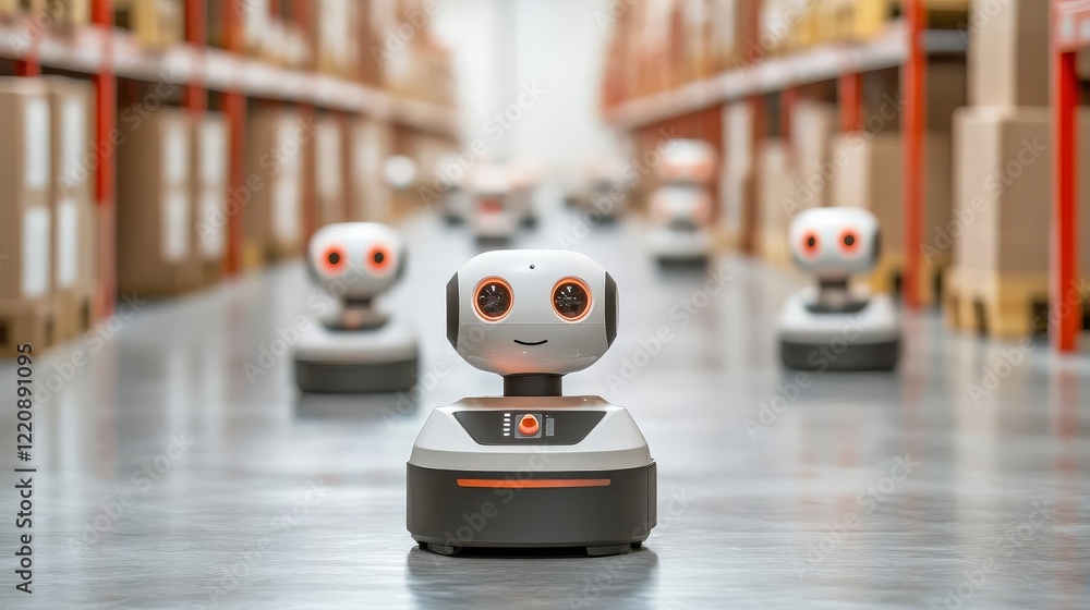 Obraz premium Warehouse robots leading sustainable logistics innovations globally