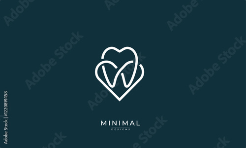 Love heart logo with a Tooth , Love dental logo