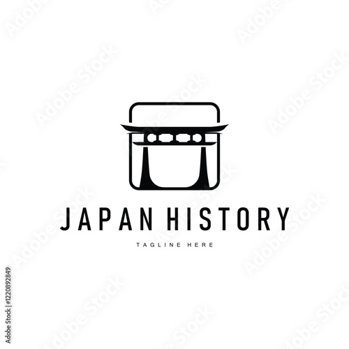 Japan torii gate logo japanese histori gate with minimalist concept is simple silhouette temple icon design