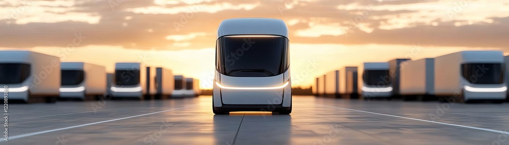 Obraz premium Zero-emission logistics efforts thriving globally across urban freight hubs globally