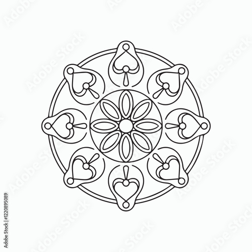 mandala for Henna, Mehndi, tattoos, decorative ornaments in ethnic oriental style, coloring book pages