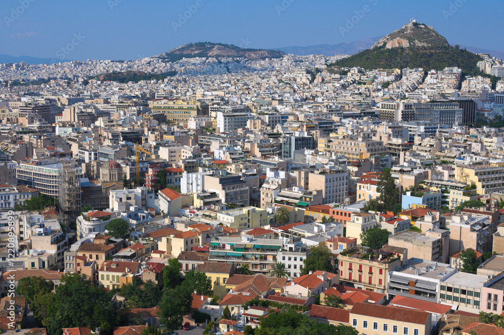 Fototapeta premium panoramic view on Athens, Greece