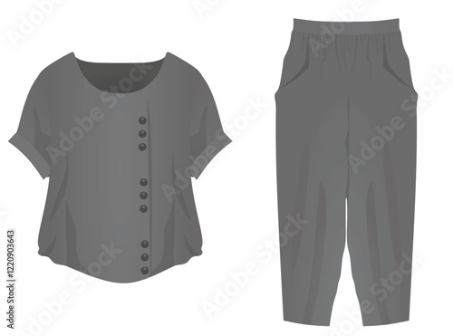 Short sleeve t shirt and pants. vector
