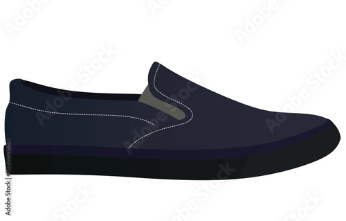 Blue loafer shoes. vector illustration