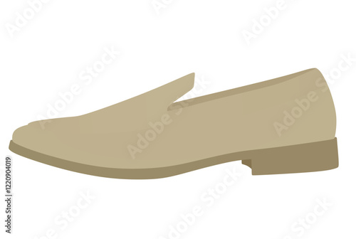 Brown  loafer shoes. vector illustration
