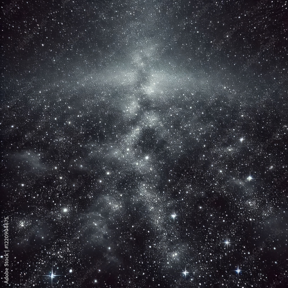 Obraz premium The image is a digitally generated representation of a starry night sky, similar to a real astronomical event. 