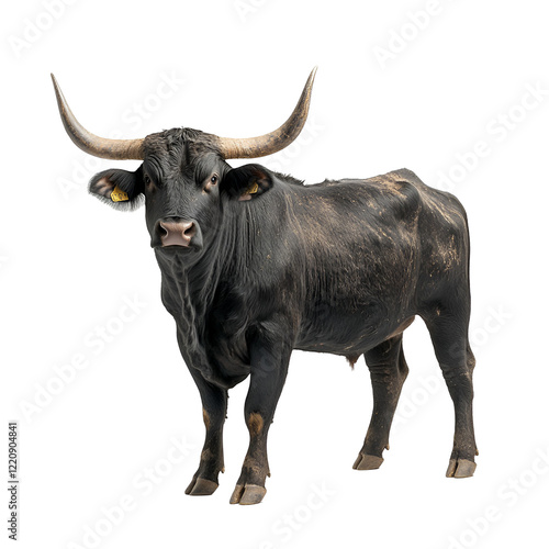 Angled view full body shot of an extremely perfect looking single Monte Iberia Eleuth animal isolated on a white transparent background photo