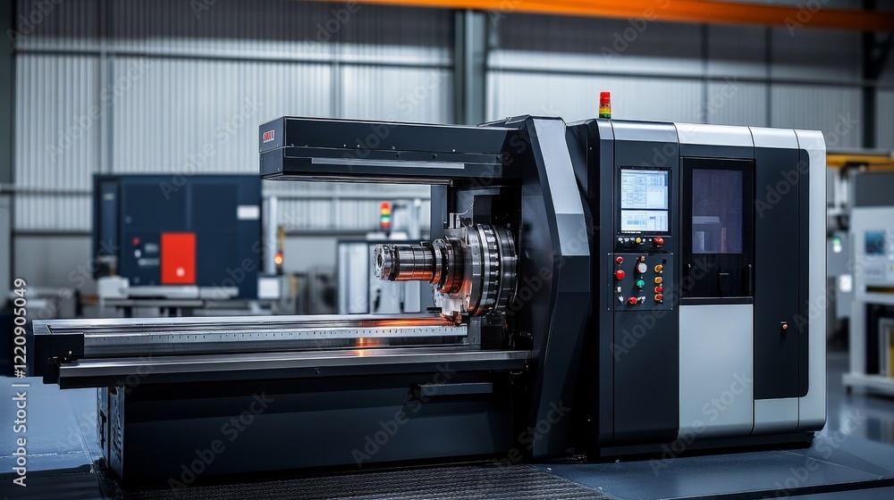 Industrial CNC Machine in Action Industrial CNC Machine in Action