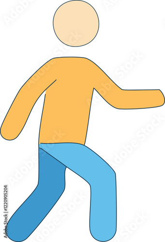 Person walking colorful image vector
