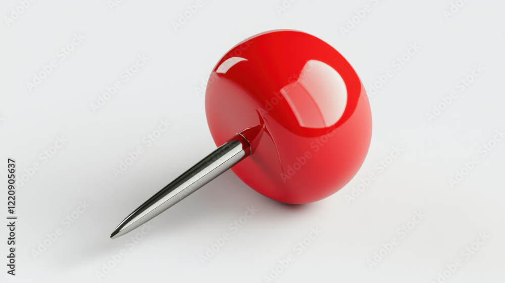 hyper realistic red push pin with shiny surface and metallic point, ideal for office use hyper realistic red push pin with shiny surface and metallic point, ideal for office use