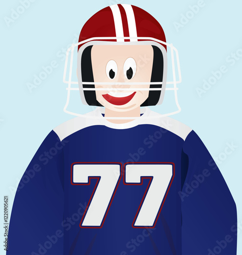 American football player. vector illustration