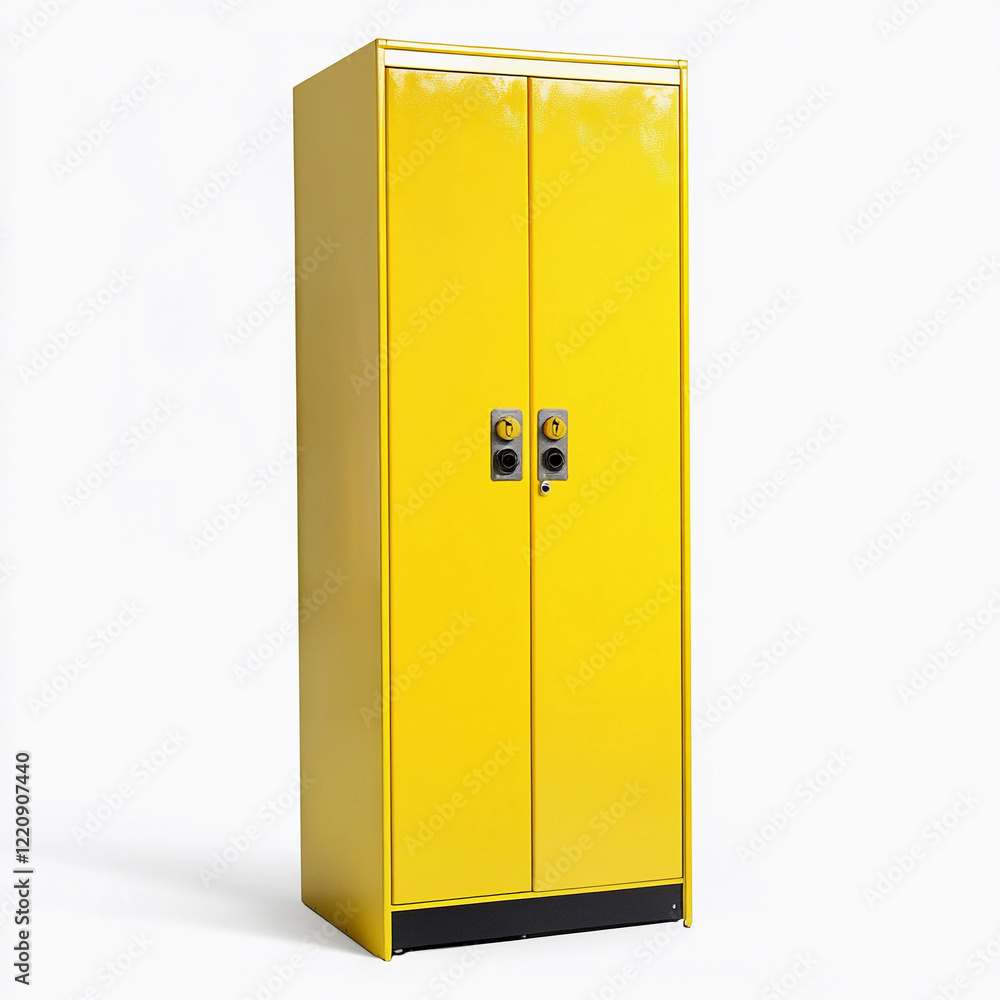 Bright yellow storage cabinet for organized spaces Bright yellow storage cabinet for organized spaces