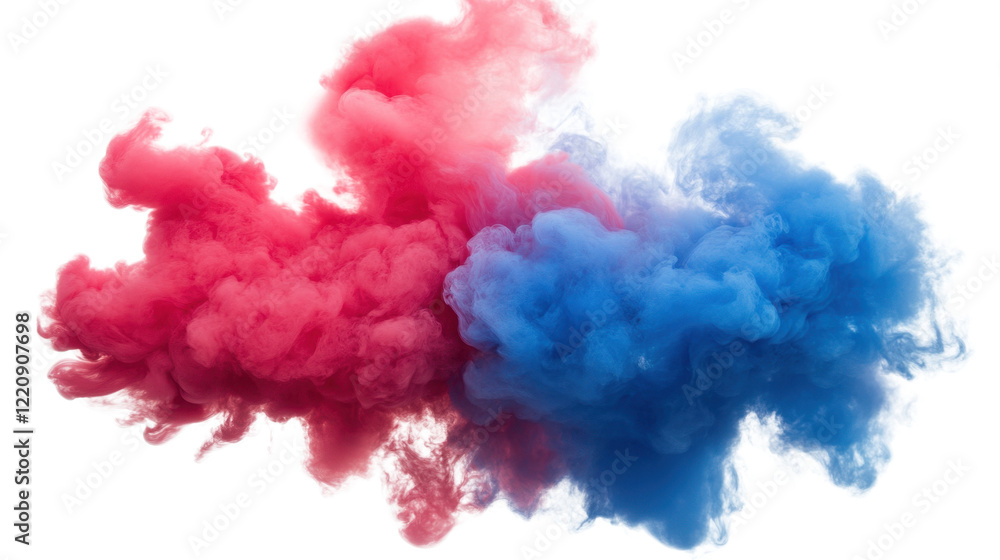 Fototapeta premium red blue smoke isolated