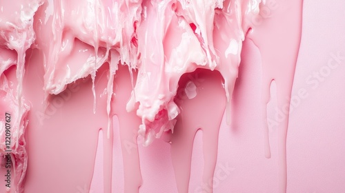 The image portrays a vibrant pink texture that appears to be melting, blending abstract forms and evoking a sense of artistic freedom and imagination.