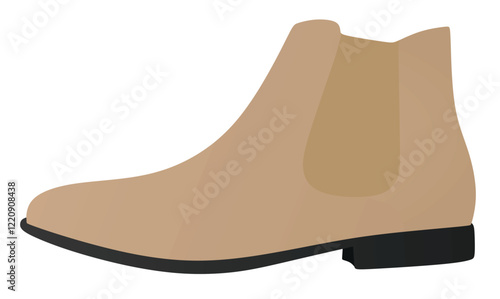 Brown  man ankle shoe. vector illustration