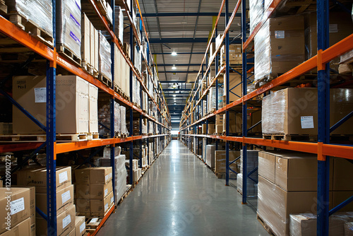 meticulously organized wine bottle warehouse photo