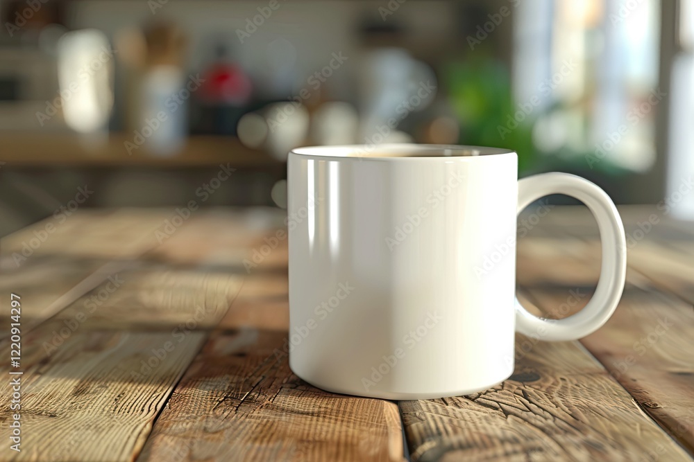 Clear Pixel Image of a White Coffee Cup Sits on a Wooden Table Clear Pixel Image of a White Coffee Cup Sits on a Wooden Table