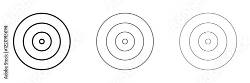 Target and aim icon set, crosshair, bullseye vector, precision, accuracy, and focus icon for aiming, archery, shooting, or navigation . 