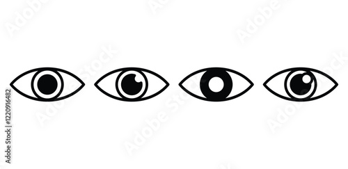 eye human anatomy icon vector design black white color simple flat illustration isolated