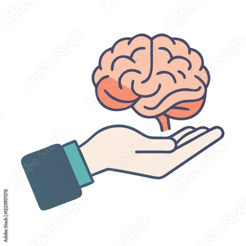 Doctor’s Hand Showing Human Brain | Medical Brain Examination Illustration