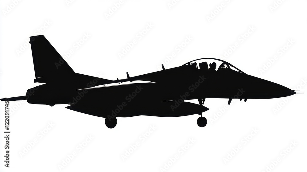 Powerful Jet Silhouette - Striking Aviation Art Powerful Jet Silhouette - Striking Aviation Art