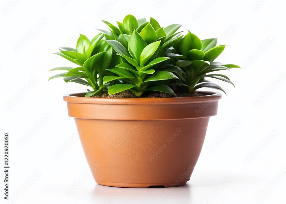 Elegant Ceramic Flower Pot with Houseplant, Isolated on White Background - Perfect for Home Decor Elegant Ceramic Flower Pot with Houseplant, Isolated on White Background - Perfect for Home Decor