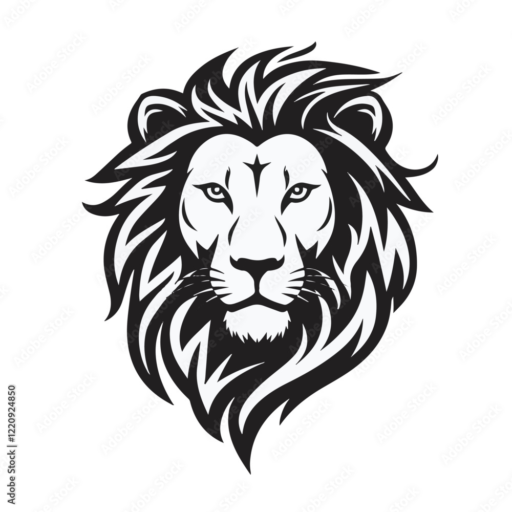 Obraz premium silhouette lion head vector design