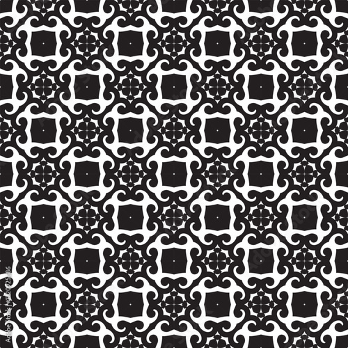 Minimalist black and white seamless pattern background