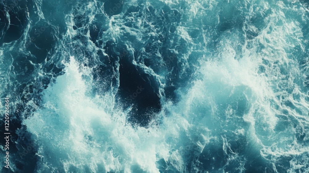 Dynamic ocean waves crashing coastal area aerial view natural environment serenity concept Dynamic ocean waves crashing coastal area aerial view natural environment serenity concept