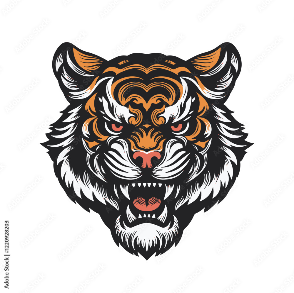 Fototapeta premium tiger head vector illustration design