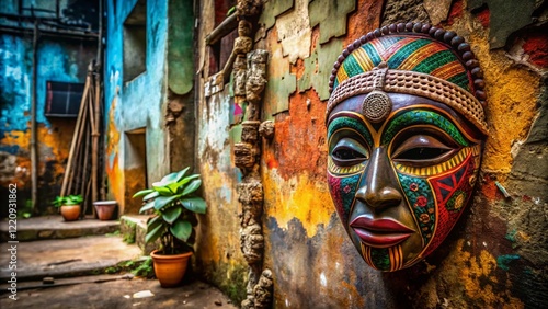 Gabon Traditional Beauty Mask, Urban Decay, African Art, Texture,  Grunge Background