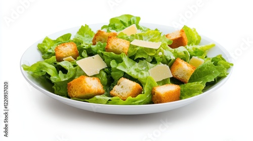 Wallpaper Mural Fresh caesar salad with croutons and parmesan kitchen table food photography bright white background culinary delight Torontodigital.ca