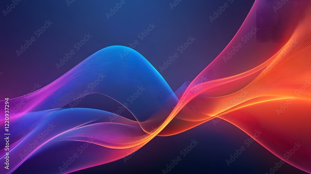 Captivating Neon Curves Across Futuristic Dark Surface 3D Render   Abstract Colorful Glowing Lines Elegantly Flowing to Create Dynamic Visual Effect