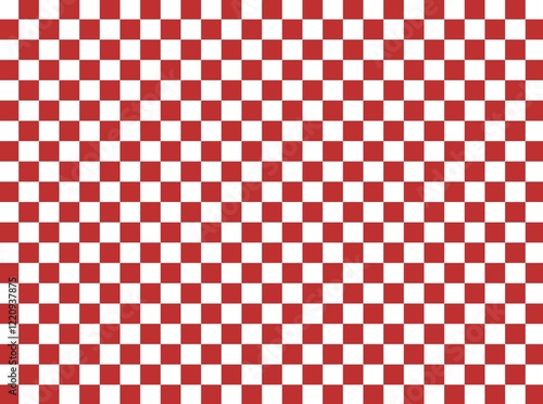 Red white squares checkered seamless pattern illustration mosaic background.