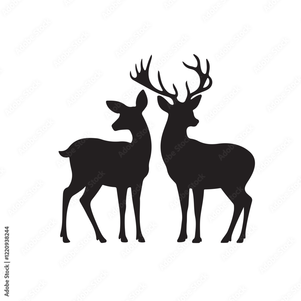 Obraz premium deer silhouette vector illustration