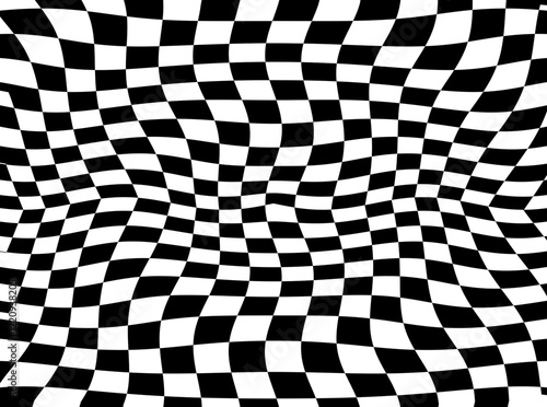 Black and white checkered liquify background melting
