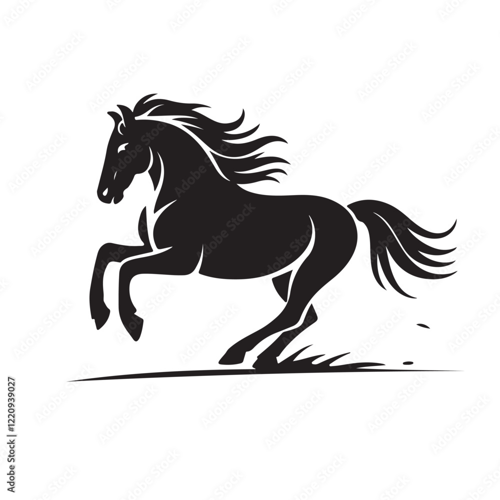 horse silhouette isolated on white background horse silhouette isolated on white background