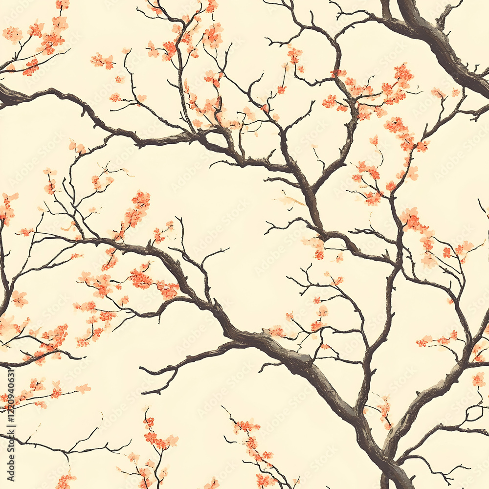 Fototapeta premium A eda (branch) pattern seamless tilebale 