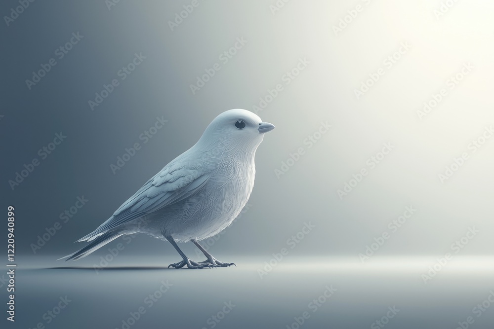 Fototapeta premium White Bird on Blue