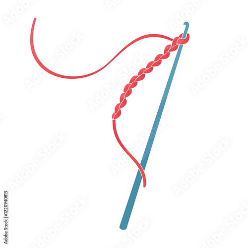 plastic crochet hook with knitting start