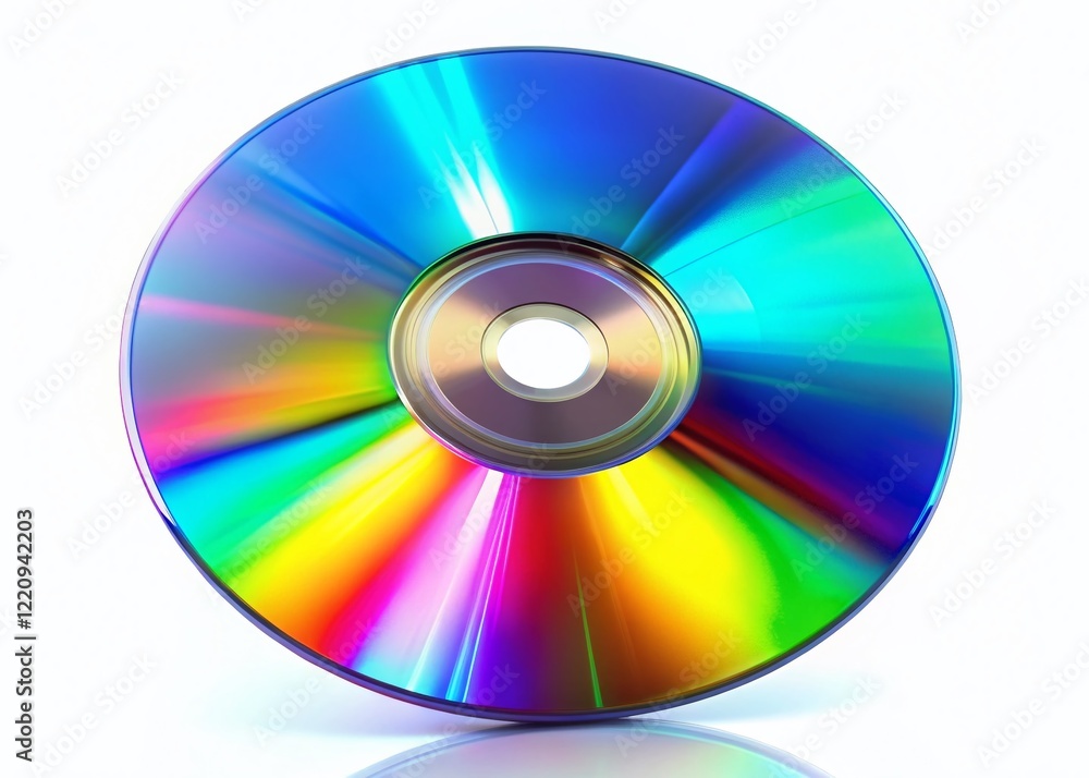 High-Resolution CD Disc Isolated on White Background - Stock Photo High-Resolution CD Disc Isolated on White Background - Stock Photo