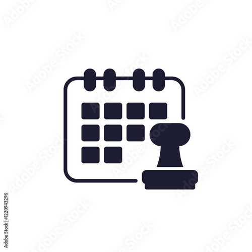 calendar and a stamp icon, vector