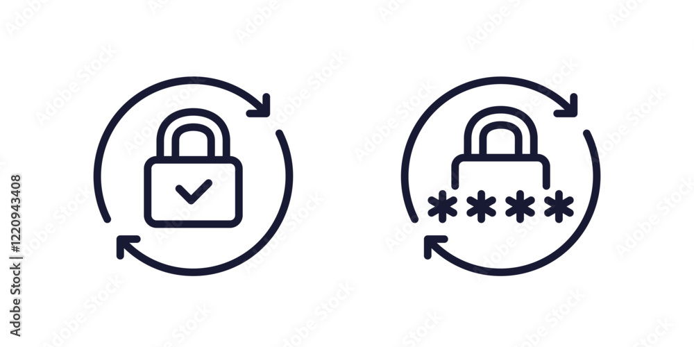 change password line icons with a lock change password line icons with a lock