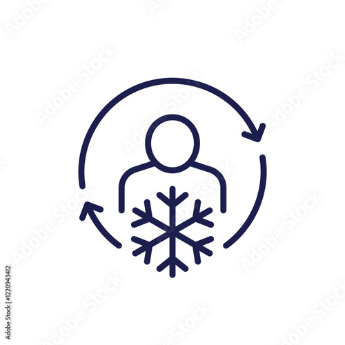 cold therapy icon in line design