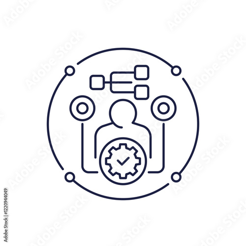 onboarding line icon with employee