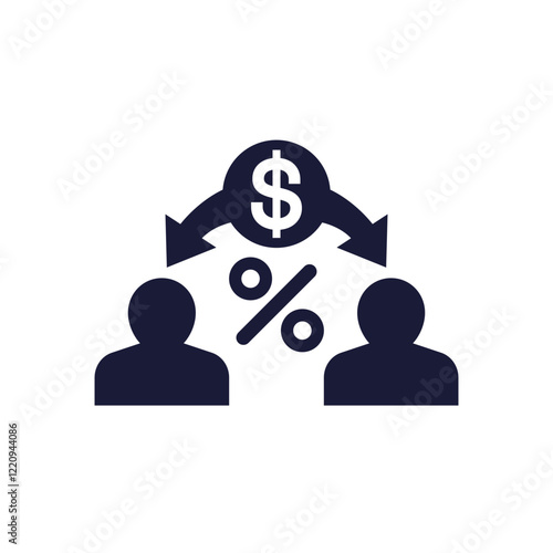 peer-to-peer lending icon, p2p loan vector