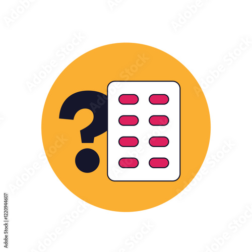 unknown medication or pills round icon