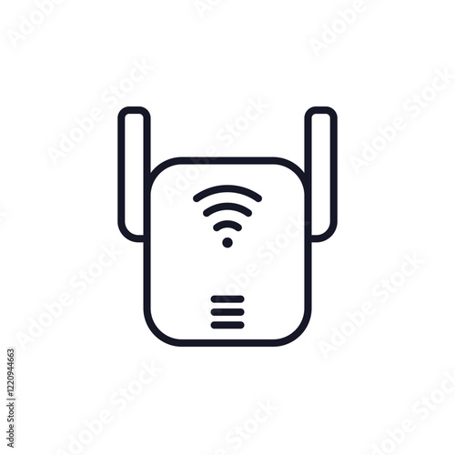 WiFi extender icon, signal booster line vector