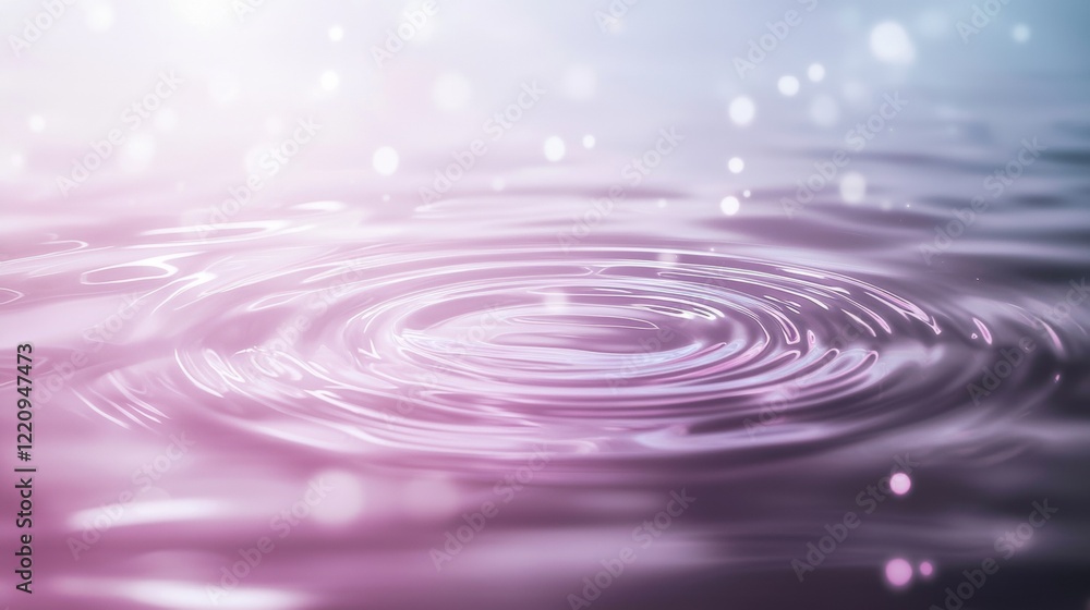 A water droplet is captured in a blurry image, with a pinkish hue A water droplet is captured in a blurry image, with a pinkish hue