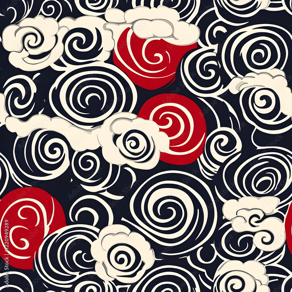 A mitsudomoe (triple swirl) pattern seamless tilebale A mitsudomoe (triple swirl) pattern seamless tilebale